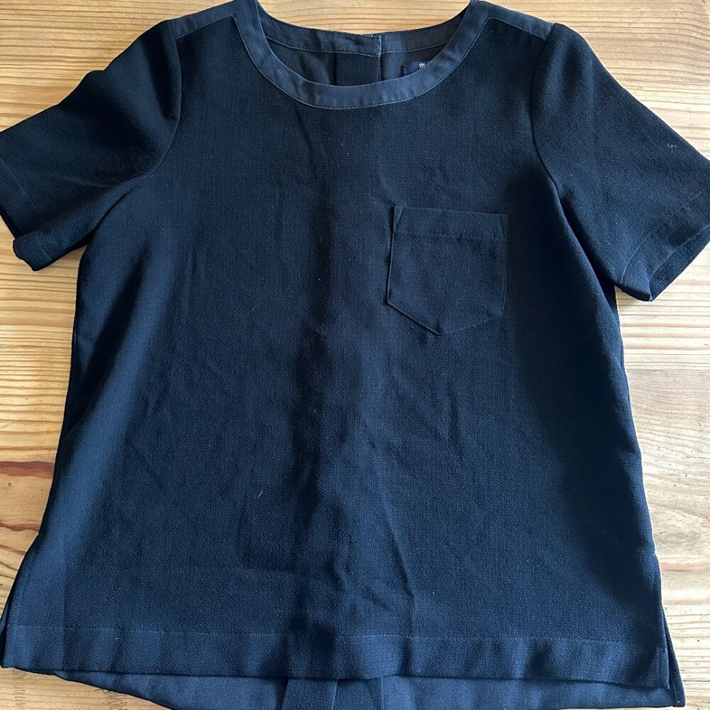 Madewell Crepe Boxy Top with Button Detailing - Small